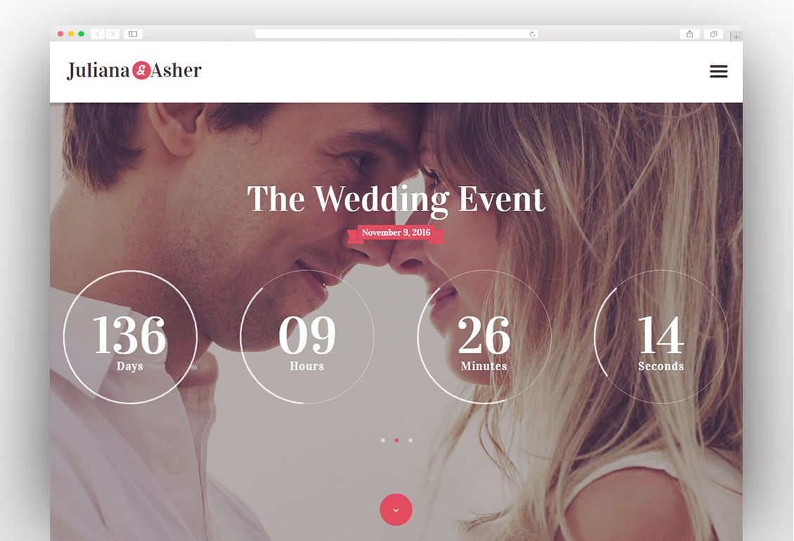 Wedding Day - Birthday, Marriage & Event WordPress Theme