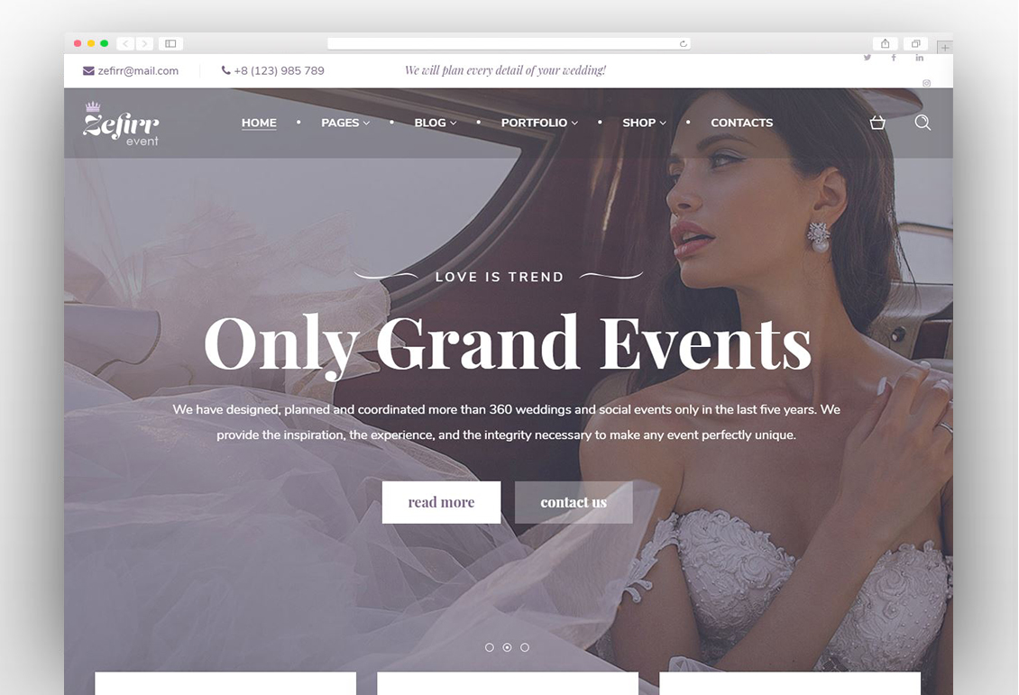 Zefirr - Event & Wedding Agency WP Theme
