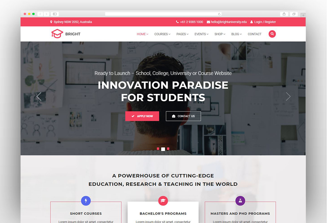 Bright - Education & Online Course WordPress Theme