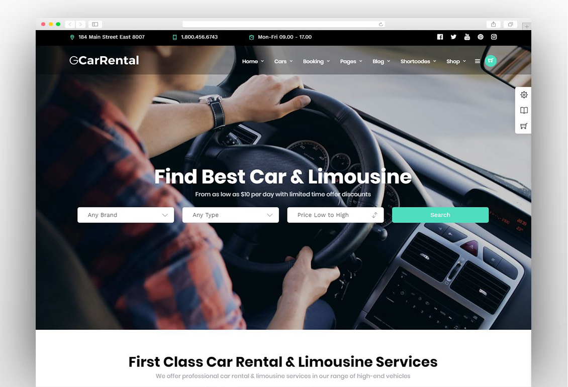 Grand Car Rental | Limousine WordPress