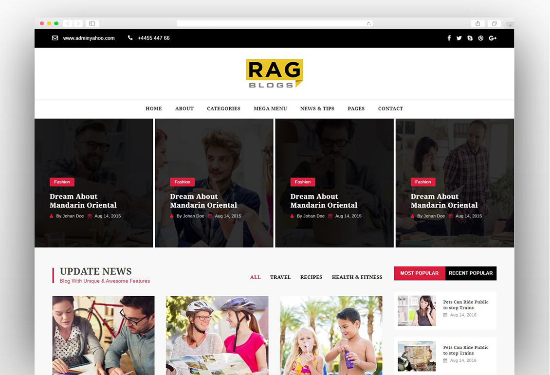 Rag - Blog Magazine HTML Template