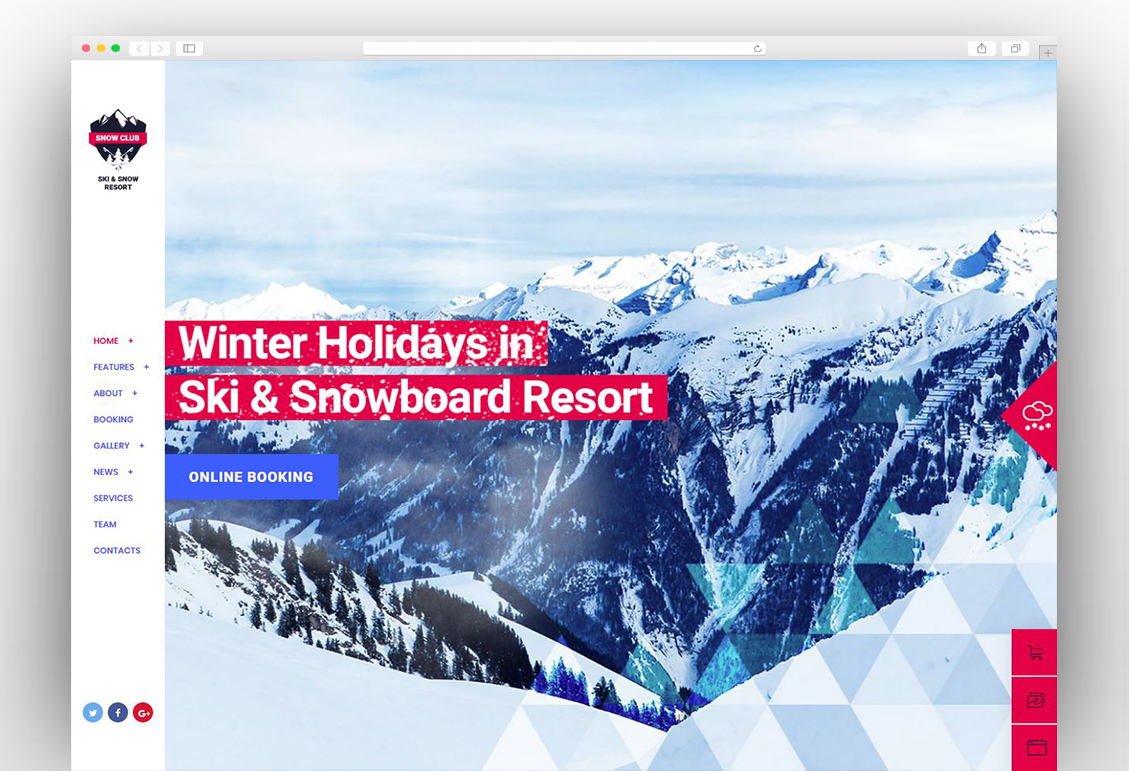 Snow Club | Ski Resort and Snowboard Classes WordPress Theme