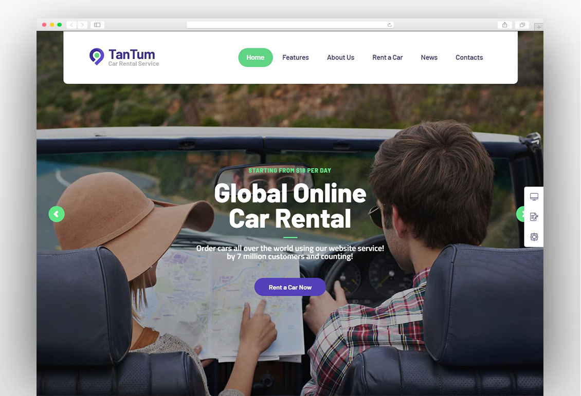 TanTum | Car, Scooter, Boat & Bike Rental Services WordPress Theme