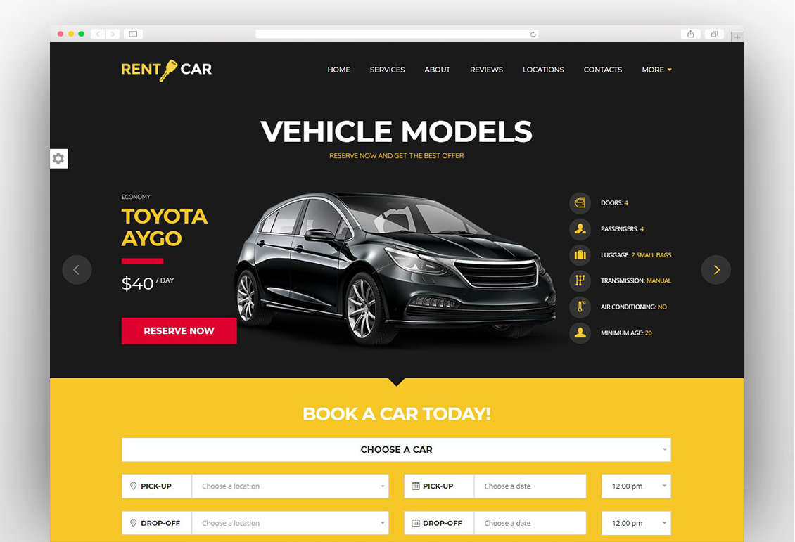 Wheelsberry – Car Rental WordPress Theme / Landing Page