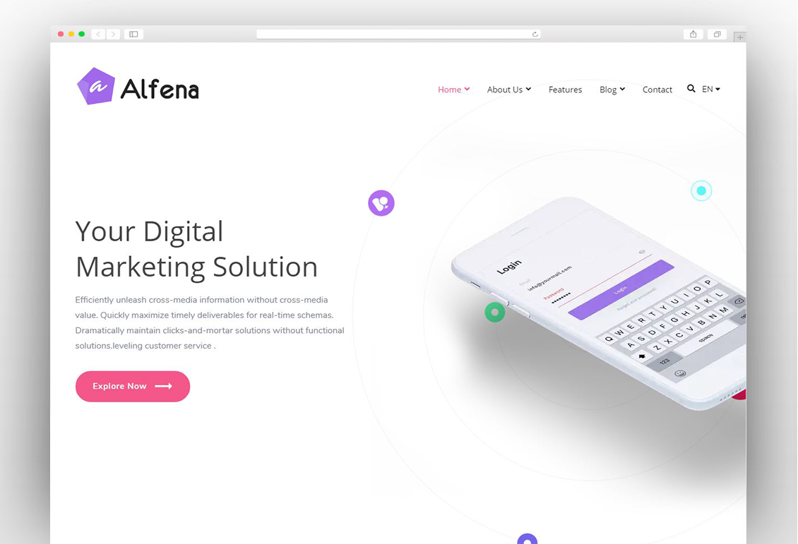 Alfena - SaaS Startup WordPress Theme