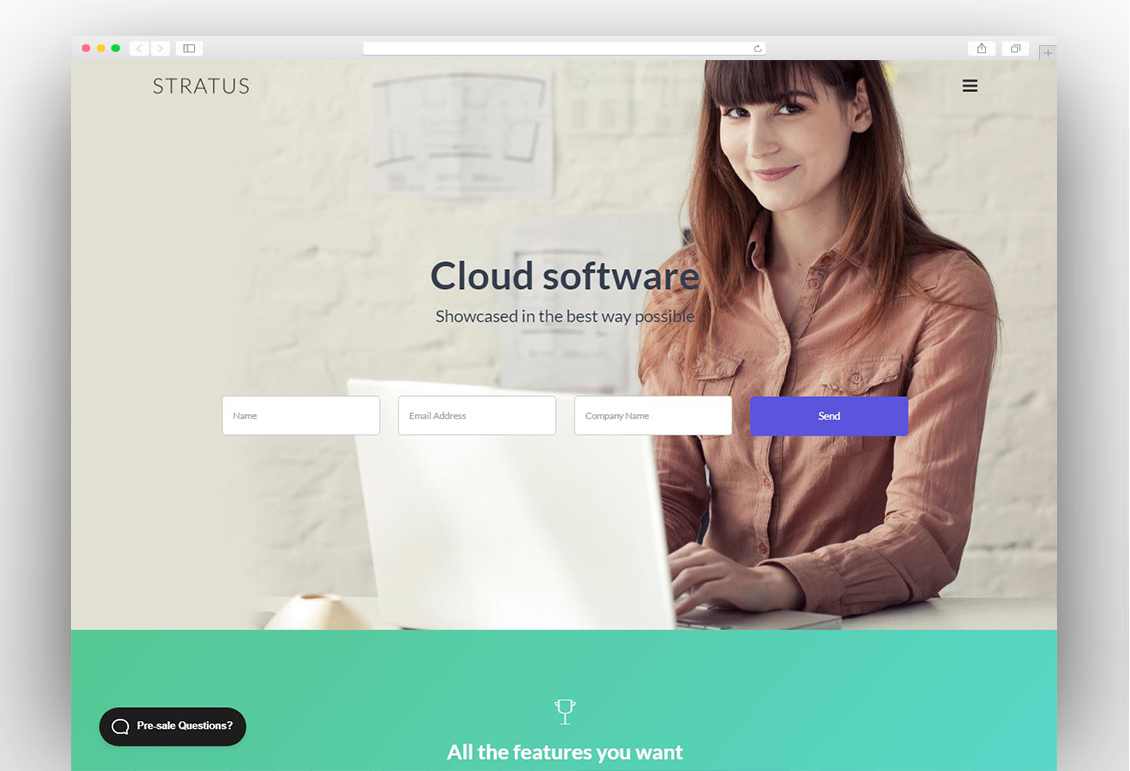App, SaaS & Software Startup Tech Theme – Stratus