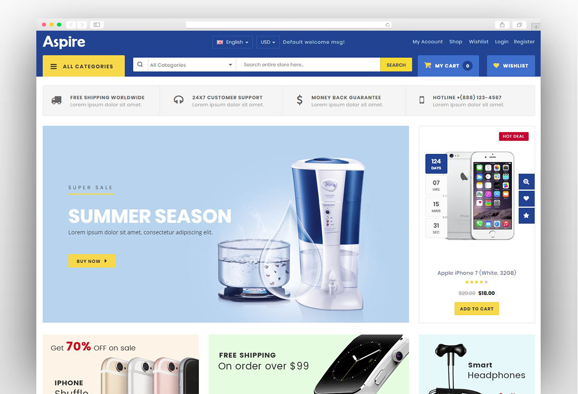 Aspire - Multipurpose Responsive WooCommerce WordPress Theme