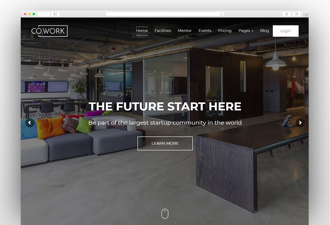 CoWork - Open Office & Creative Space WordPress Theme