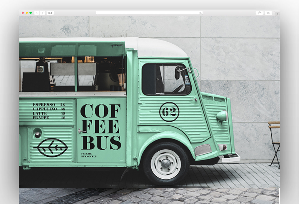 Food Truck PSD Mockup for Free