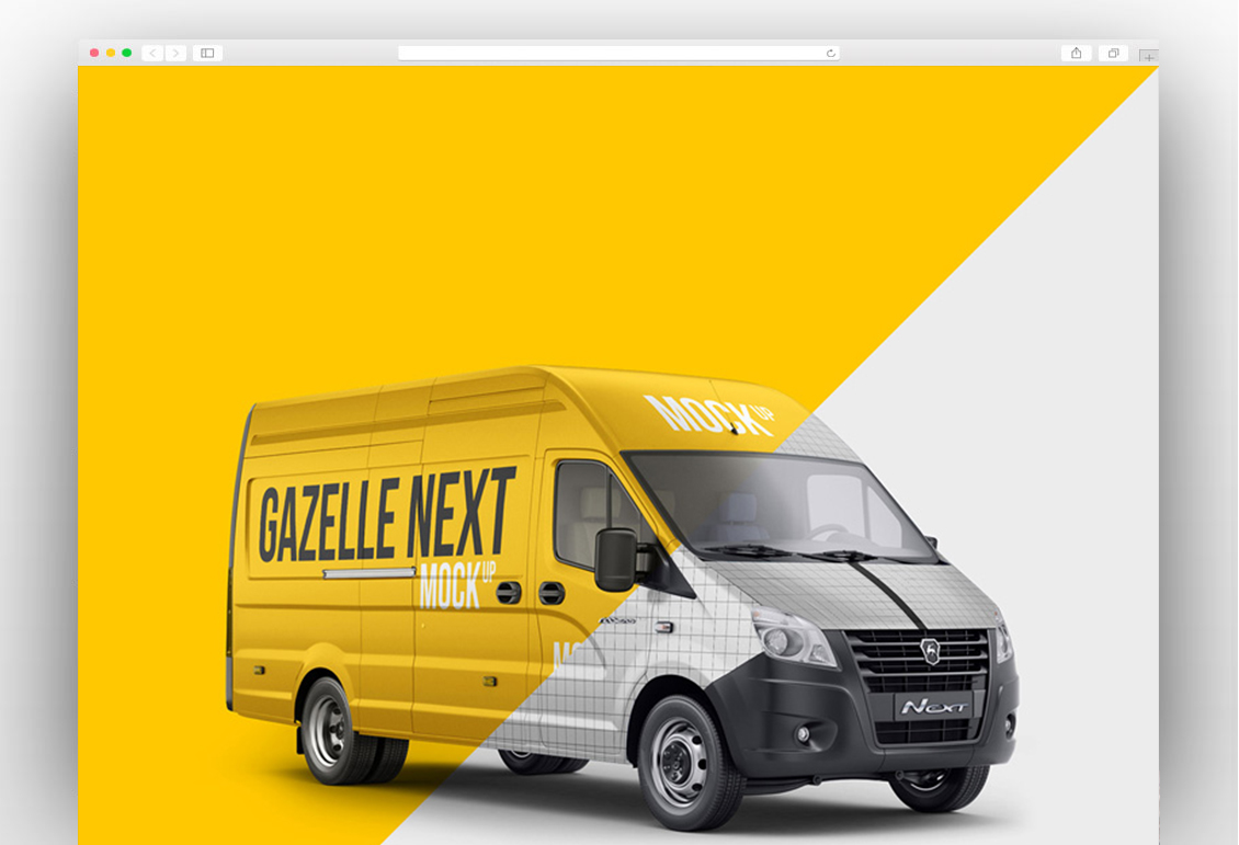 GAZelle Next PSD Mockup for Commercial Vehicle Advertising