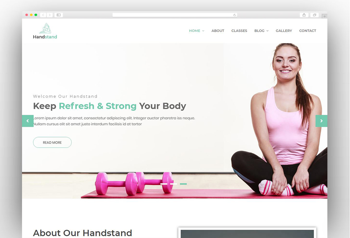 Handstand - Yoga WordPress Theme