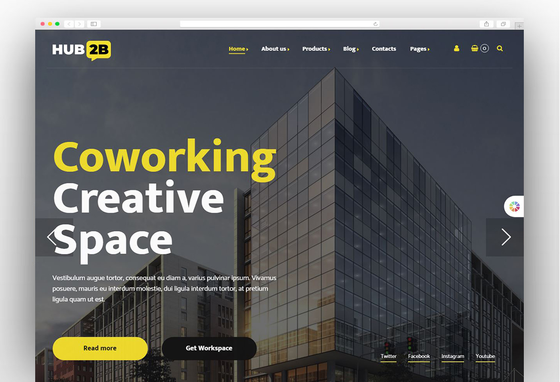 Hub2B - Coworking Space and Digital Agency WordPress Theme