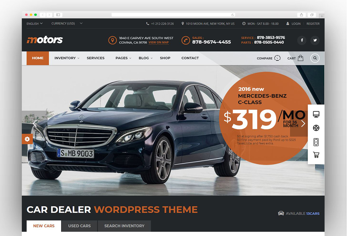 Motors ¬- Automotive, Car Dealership, Car Rental, Auto, Classified Ads, Listing WordPress Theme