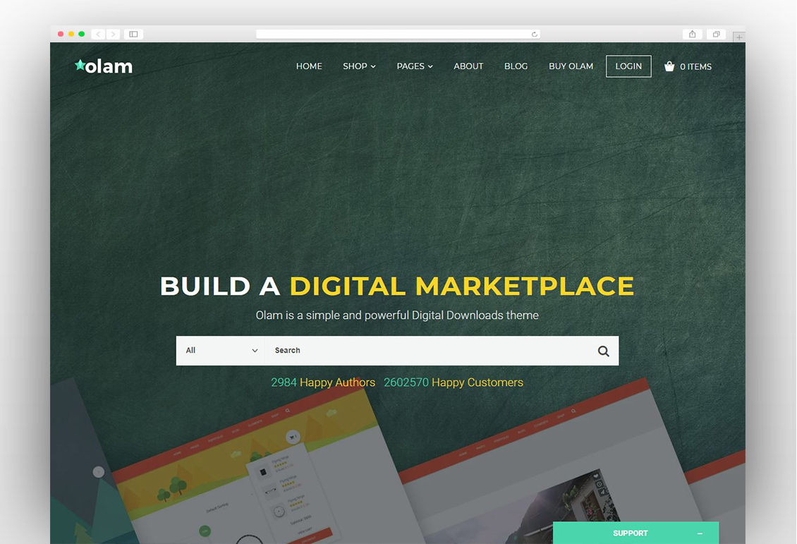 Olam - Easy Digital Downloads Marketplace WordPress Theme