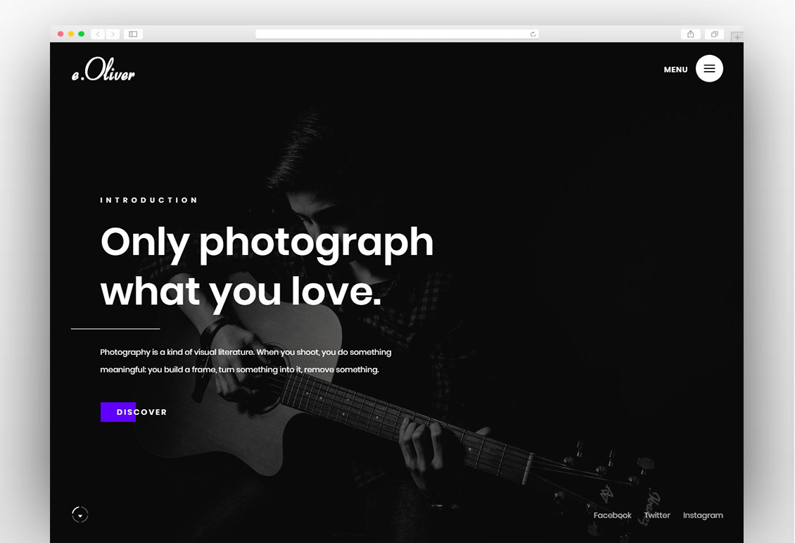 Portfolio/Photography WordPress | Oliver
