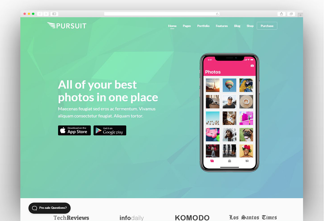 Pursuit - A Flexible App & Cloud Software Theme