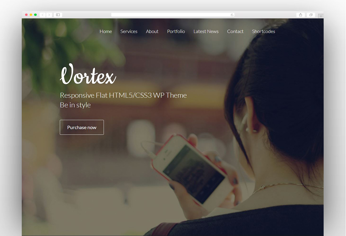 Vortex - One Page Parallax Flat WordPress Theme