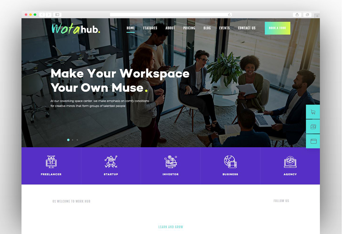 WotaHub | Coworking Space WordPress Theme