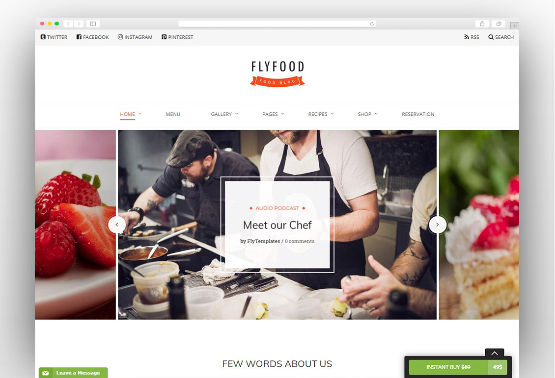 FlyFood - Catering and Food WordPress Theme