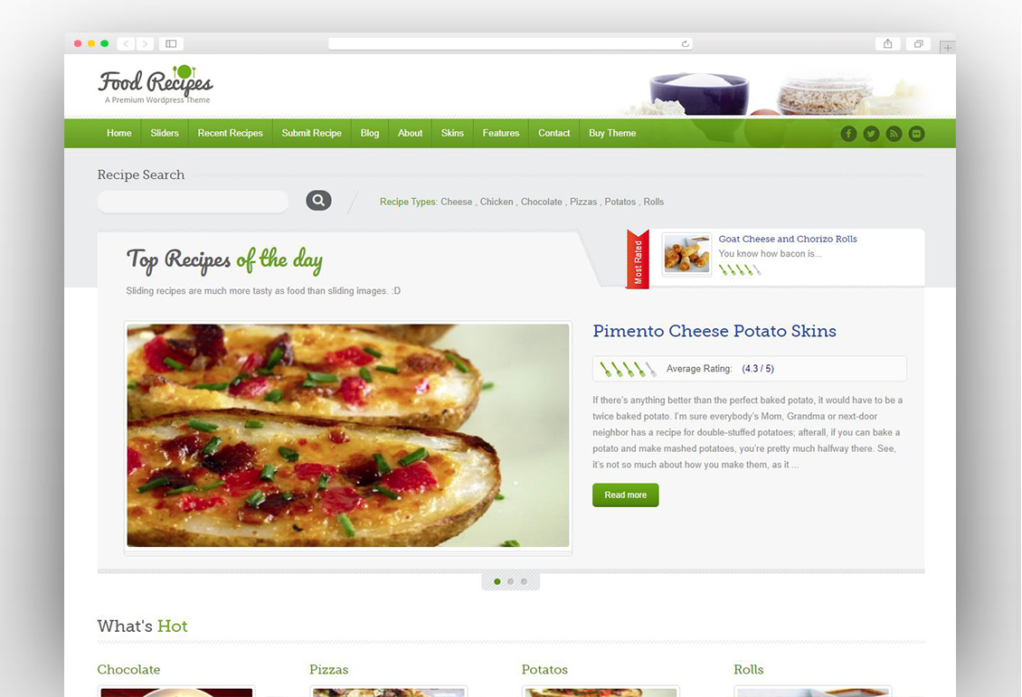 Food Recipes - WordPress Theme