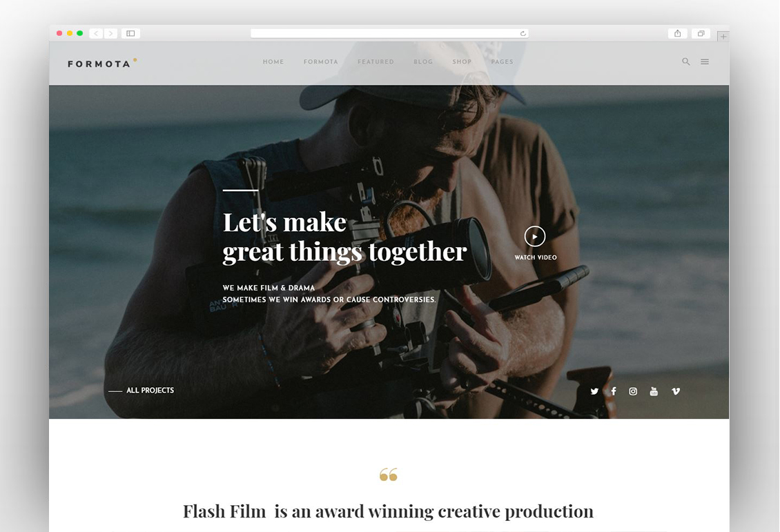 Formota - Movie Studios & Filmmakers WordPress theme