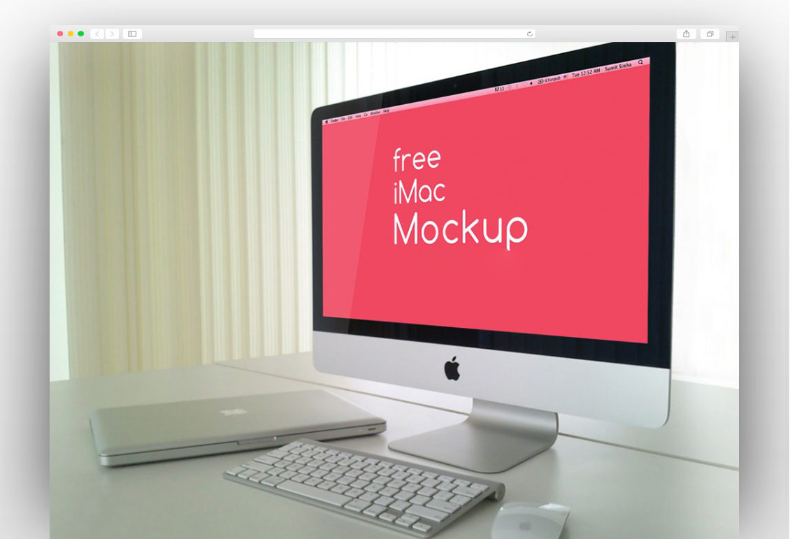 Free PSD iMac Mockup Template