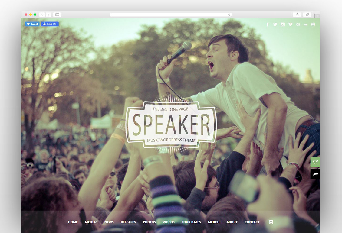 Speaker – One Page Music WordPress Theme 