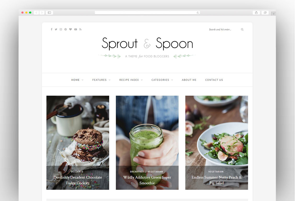 Sprout & Spoon - A WordPress Theme for Food Bloggers