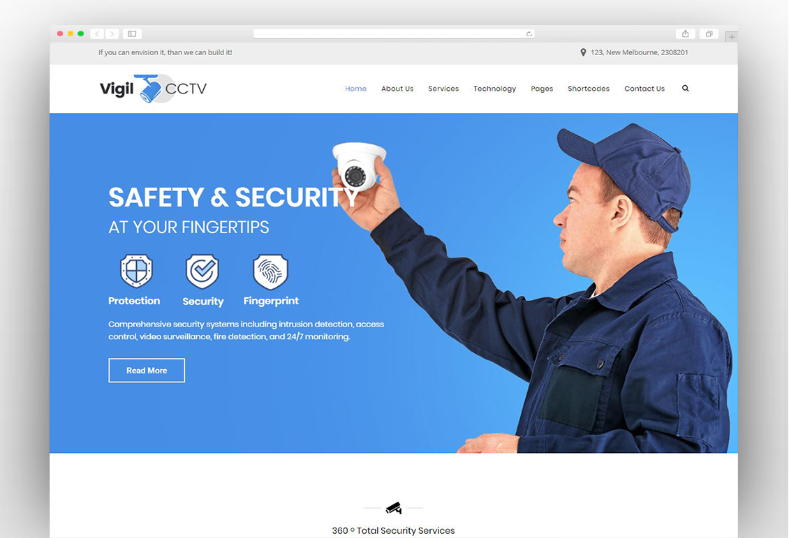 Vigil - CCTV, Security WordPress Theme