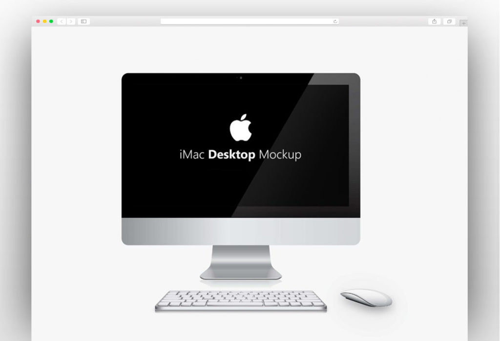 iMac Desktop Mockup Free PSD