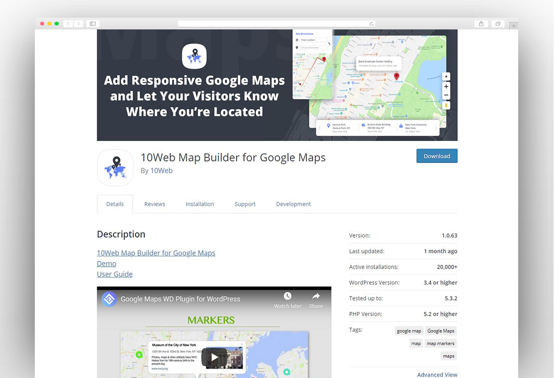 10Web Map Builder for Google Maps