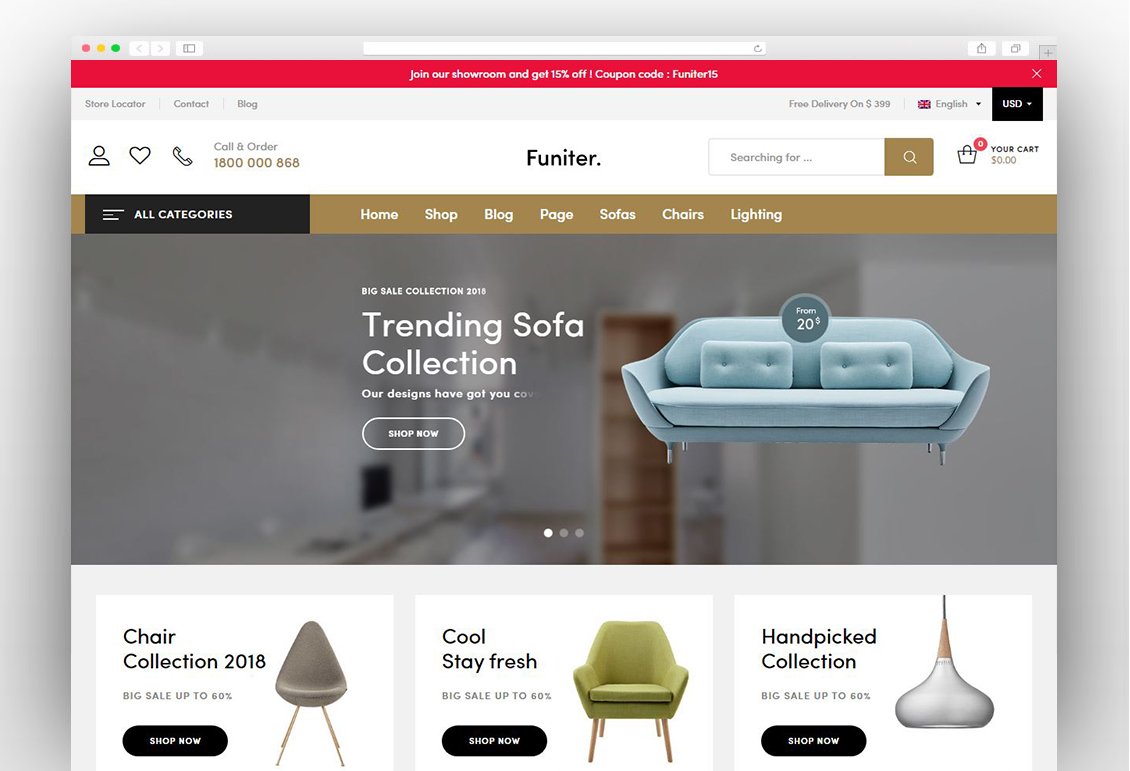 Funiter - Elegant furniture shop for WooCommerce
