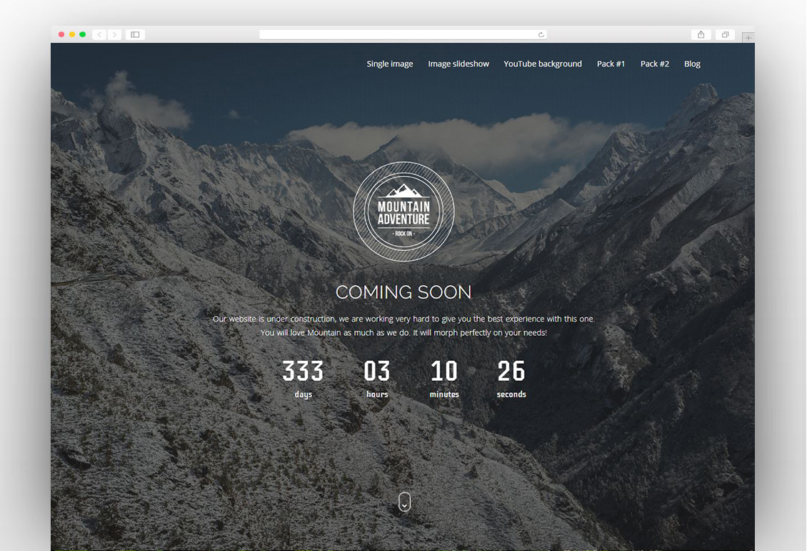 Mountain - Exclusive Coming Soon WordPress Theme