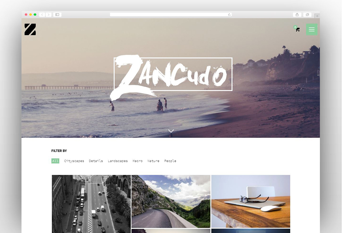 Zancudo - Mighty fullscreen theme for creatives