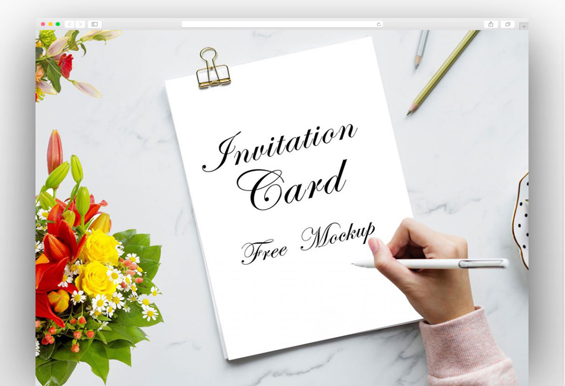 Free Invitation Card PSD mockup