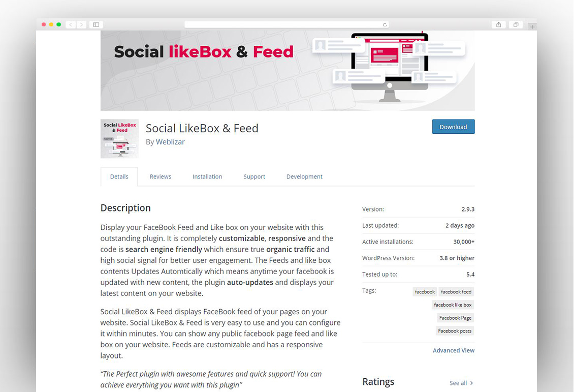 Social LikeBox & Feed