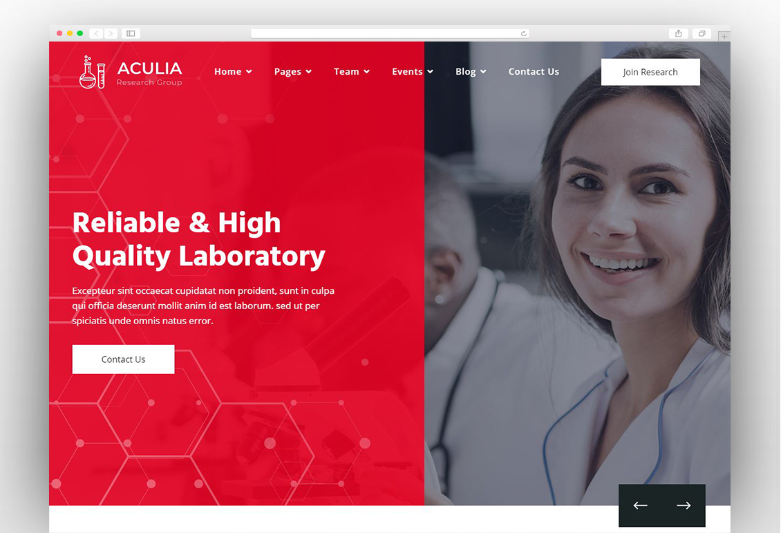 Aculia | Laboratory & Research WordPress Theme