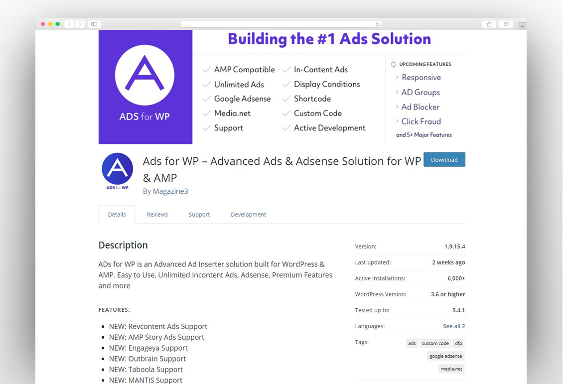 Ads for WP – Advanced Ads & Adsense Solution for WP & AMP