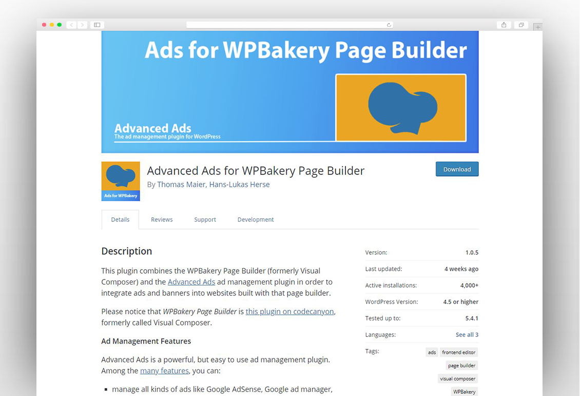 Advanced Ads for WPBakery Page Builder
