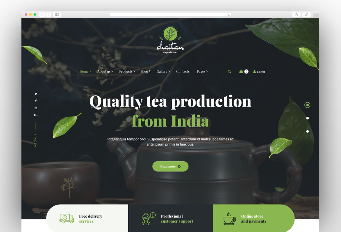 Chaitan - Tea Production Company & Organic Store WordPress Theme