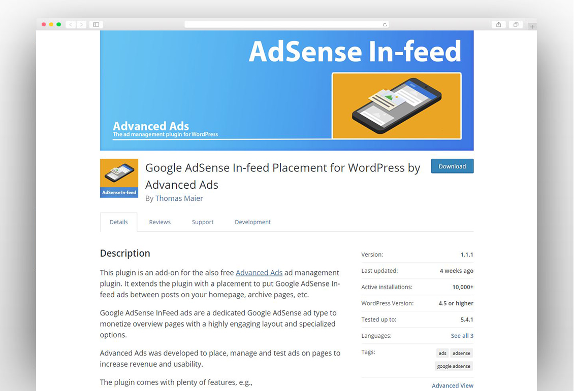Google AdSense In-feed Placement for WordPress by Advanced Ads