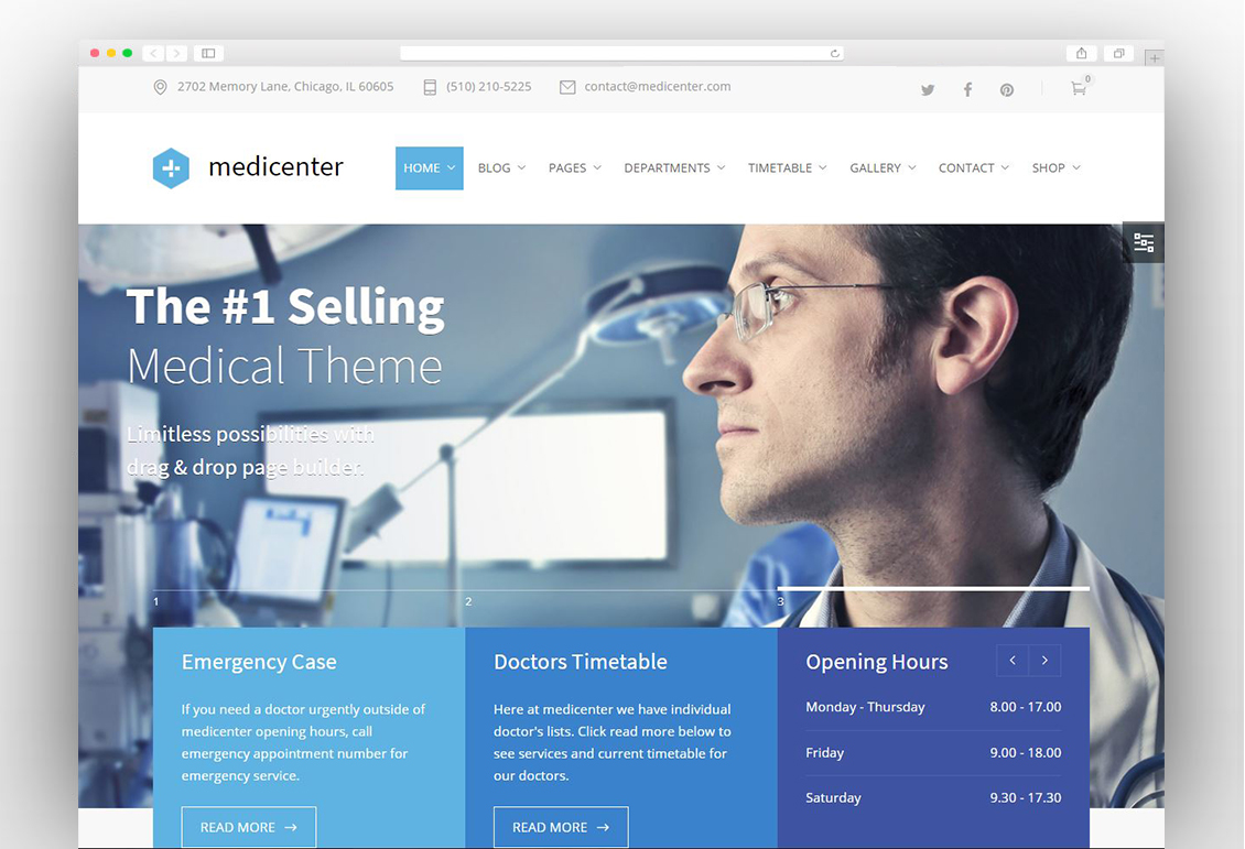 MediCenter - Health Medical Clinic WordPress Theme