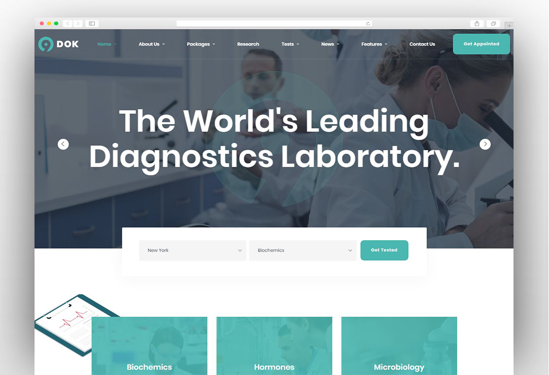 Ninedok - Laboratory & Research WordPress Theme