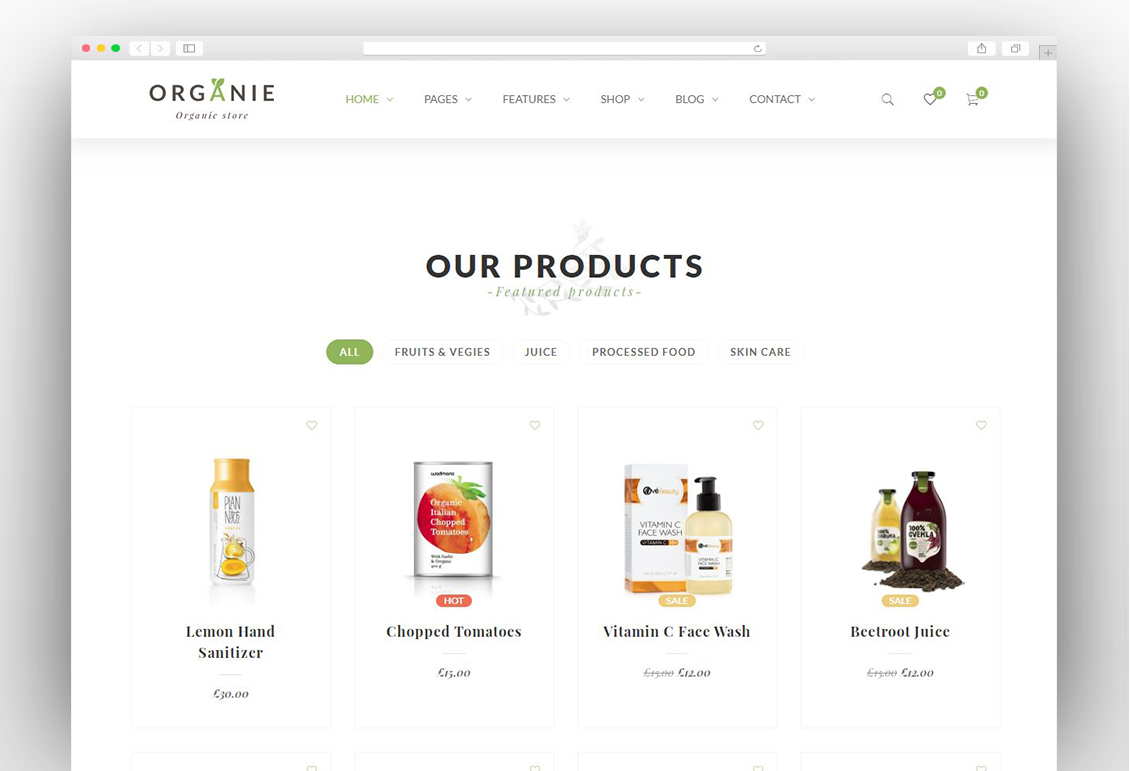 Organie - Organic Store & Food WooCommerce Theme
