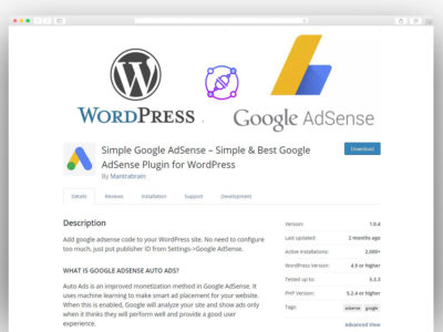 Simple Google AdSense – Simple & Best Google AdSense Plugin for WordPress