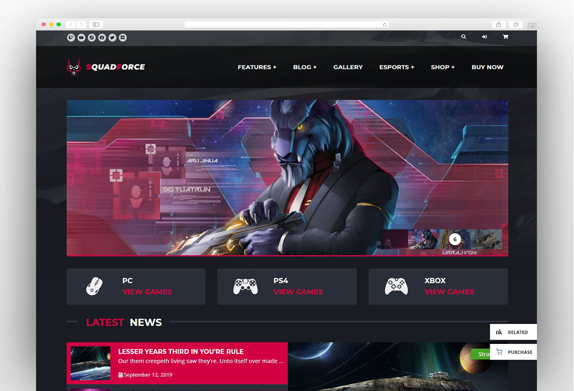 Esport X Gaming - WordPress theme