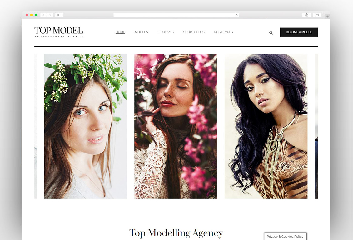 Top Model - Agency and Fashion WordPress Theme