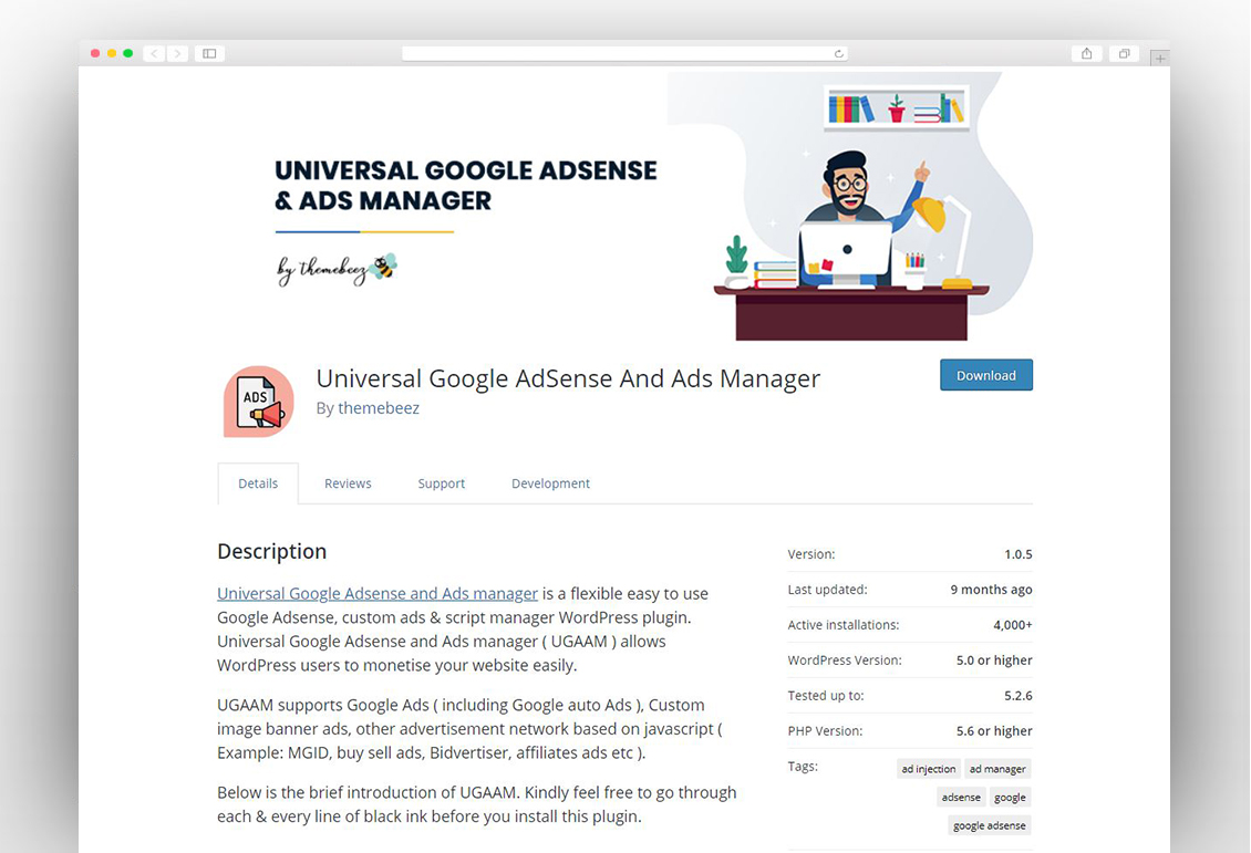 Universal Google AdSense and Ads Manager