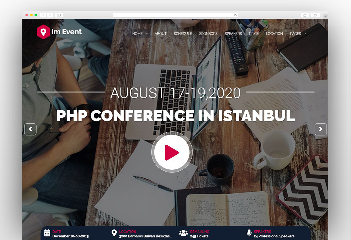 imEvent - Conference Meetup WordPress Theme