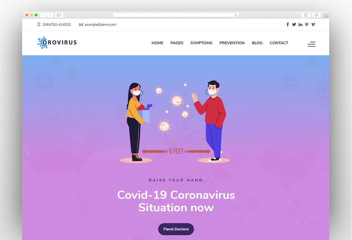 Corovirus - Coronavirus Medical Prevention HTML Template